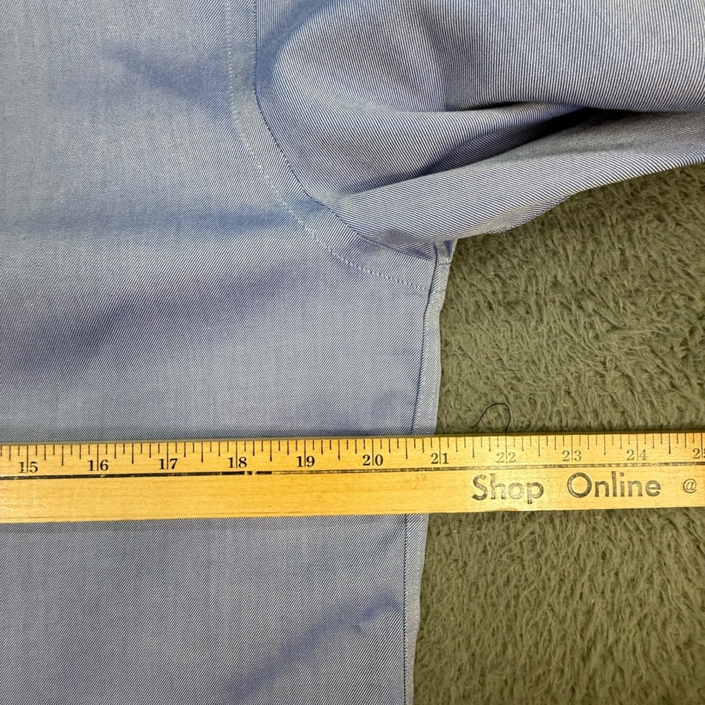 Charles Tyrwhitt Dress Shirt Mens 16/35 Blue Extra Slim Fit Non Iron Twill - Picture 5 of 8